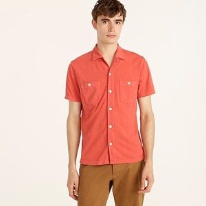 NWT JCrew Short-sleeve camp-collar garment-dyed Harbor shirt